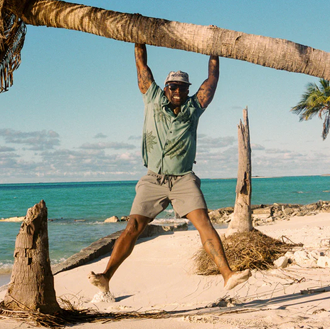 Men's Howler Bros | Palapa Terry Shirt | Sunflower Pixels : Granite Green