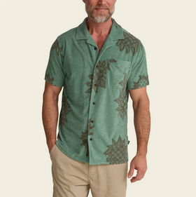 Men's Howler Bros | Palapa Terry Shirt | Sunflower Pixels : Granite Green