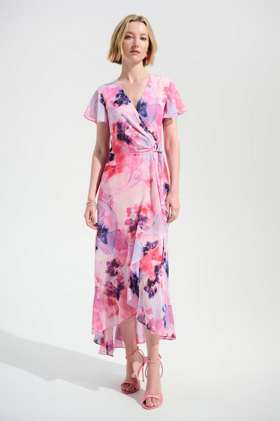 Women's Joseph Ribkoff | Floral V-neck Wrap Dress | Multi
