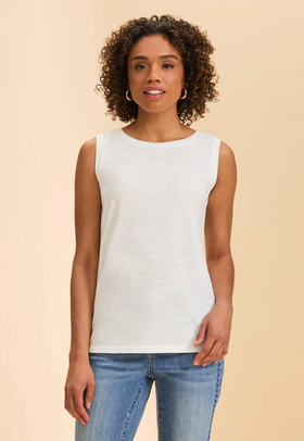 Women's French Dressing | Boat Neck Cami | White