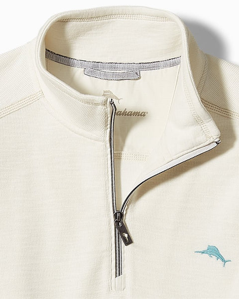 Men's Tommy Bahama | Tobago Bay Half Zip | Coconut Detail