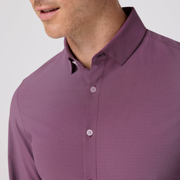 Men's Mizzen + Main | Leeward Dress Shirt | Eggplant Levi Plaid