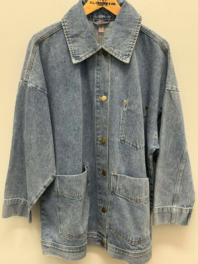 Mono B | Boxy-Cut Denim Jacket | Medium Wash