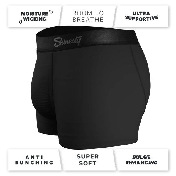 Men's Shinesty | Ball Hammock® Pouch Underwear With Fly | Threat Level Black