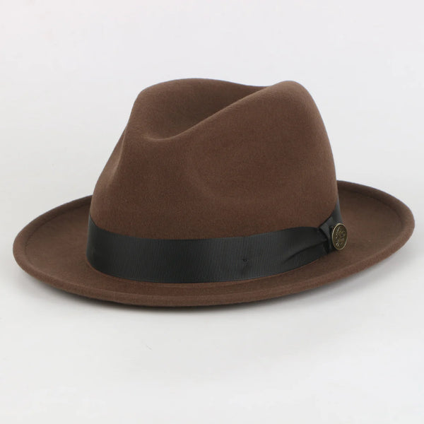 Men's Steve Land | The Bowery Fedora Fine Australian Wool Fedora Hat | Brown