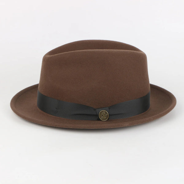 Men's Steve Land | The Bowery Fedora Fine Australian Wool Fedora Hat | Brown