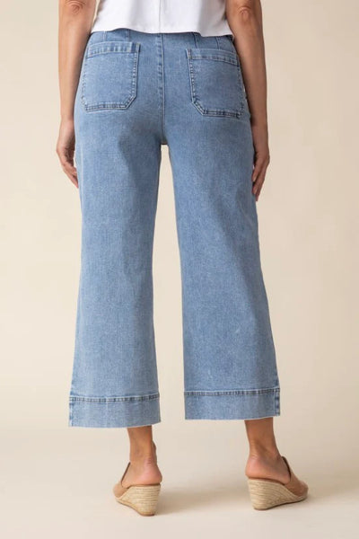 Women's Habitat | Stretch Denim Wide Leg Crop Jean | Blue Denim