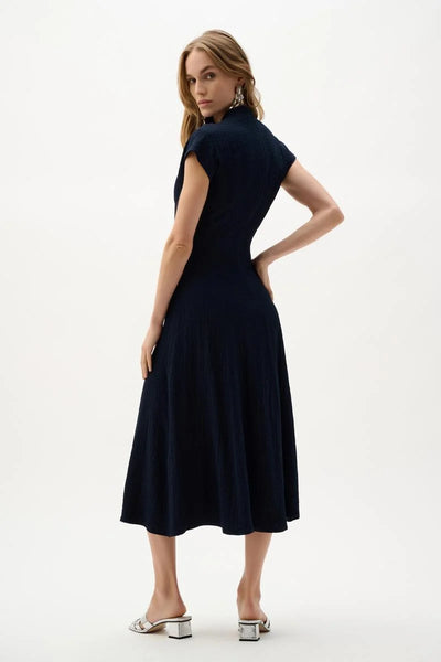 Women's Joseph Ribkoff |Seersucker Fit and Flare Dress | Midnight