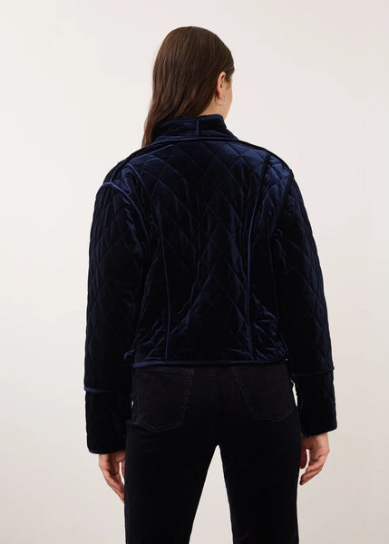 Women's French Dressing | Reversible Quilted Jacket | Blueberry / Brass