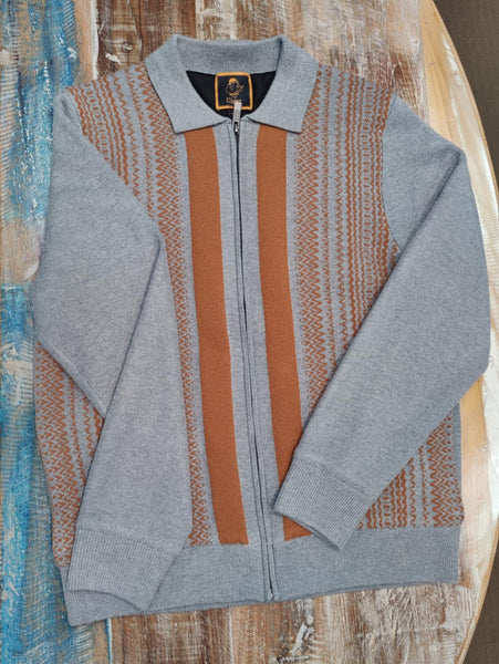 Men's Cigar Sweater | Lined Zip Closure | Gray