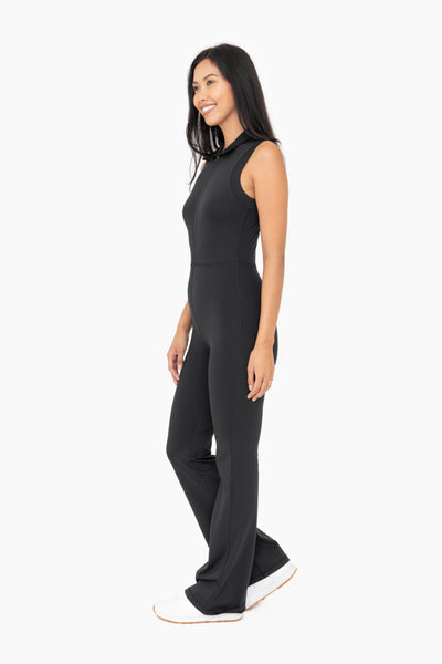 Women's Mono B | Venice Retro Half Zip Flared Jumpsuit