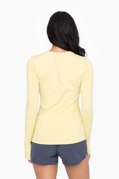 Women's Mono B | Active Long Sleeve Pullover Shirt Thumb Holes | Lime