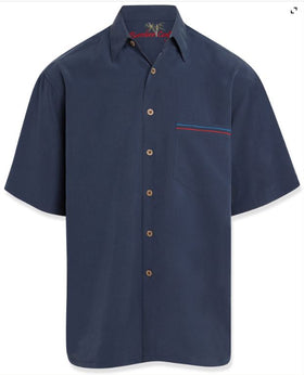 Men's Bamboo Cay | Embroidered Shirt | Navy USA Flag