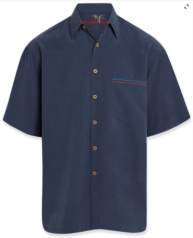 Men's Bamboo Cay | Embroidered Shirt | Navy USA Flag
