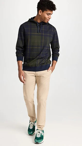 Men's Barbour | Syston Popover Hoodie | Olive Front Full