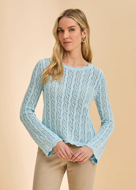 Women's French Dressing | Long Sleeve Garment Dye Sweater | Pacific Blue