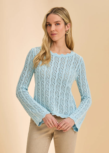 Women's French Dressing | Long Sleeve Garment Dye Sweater | Pacific Blue