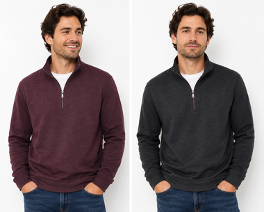 Men's Tommy Bahama | Flipview Half Zip Reversible Sweatshirt | Black Cherry