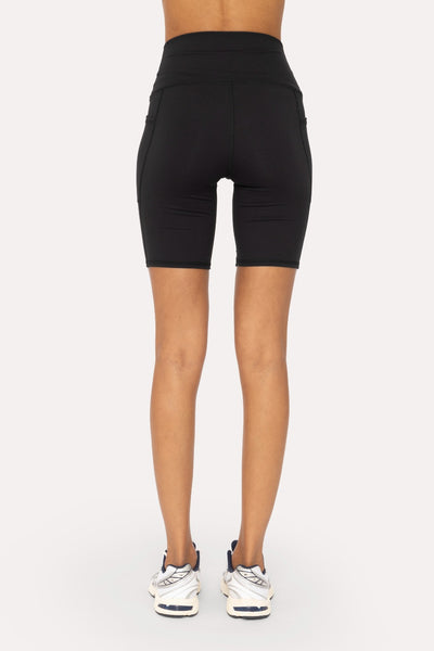 Women's Mono B | Tapered Band Essential Biker Shorts | Black