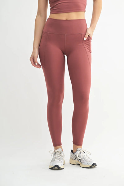 Mono B | Venice Cloud Light Sculpt High Waist Leggings | Red Pear