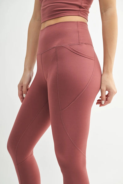 Mono B | Venice Cloud Light Sculpt High Waist Leggings | Red Pear