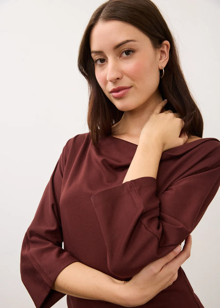 Women's French Dressing | Cowl Boatneck Top | Fig