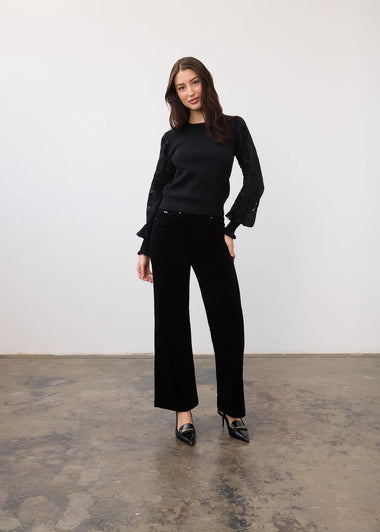 Women's French Dressing | Combo Sleeve Rib Sweater | Black