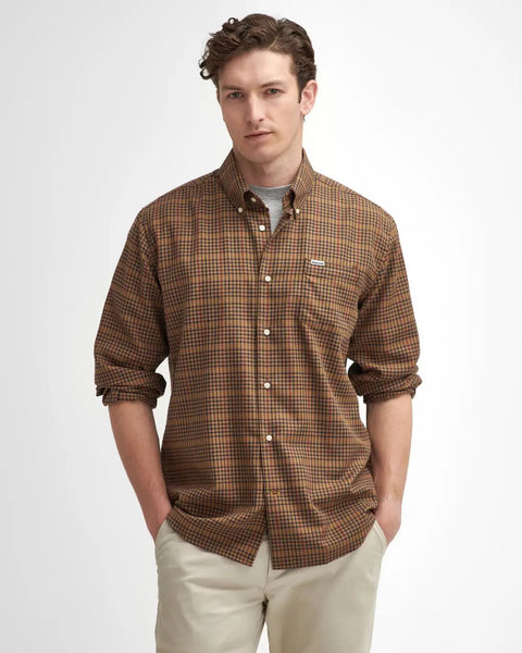 Men's Barbour | Henderson Thermo Weave Long-Sleeved Shirt | Stone