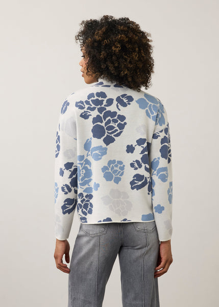 Women's French Dressing Jeans | Long Sleeve Mock Neck Sweater | Indigo Floral