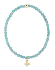 Woman's eNewton | 3mm Amazonite Bracelet with Cross Charm | Amazonite