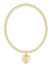 Woman's eNewton | 3mm Gold Bracelet with Love Plush Charm | Gold