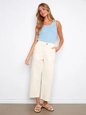 Women's Charlie B | Cropped Utility Pocket Twill Pants | Natural