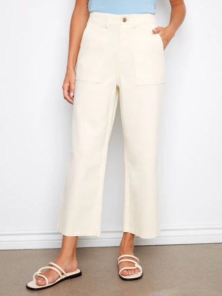 Women's Charlie B | Cropped Utility Pocket Twill Pants | Natural