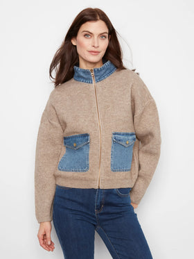 Women's Charlie B | Zipped Sweater Jacket | Heather Sable
