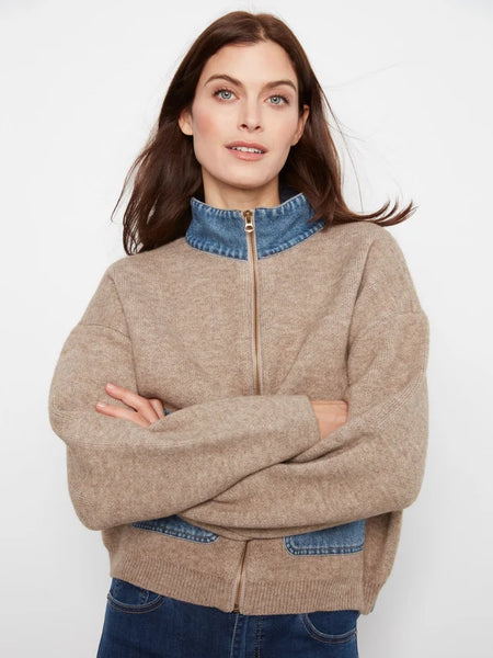 Women's Charlie B | Zipped Sweater Jacket | Heather Sable
