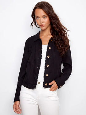 Women's Charlie B | Linen Blend Jacket | Black