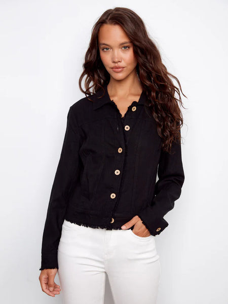 Women's Charlie B | Linen Blend Jacket | Black
