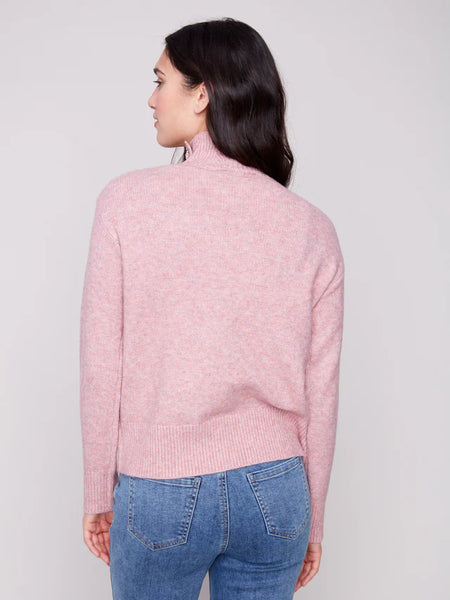 Women's Charlie B | Mock Neck Sweater With Fancy Buttons | Heather Primrose