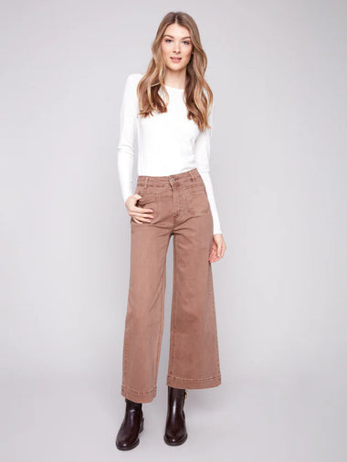 Women's Charlie B | Patch Pocket Flare Twill Pants | Sepia