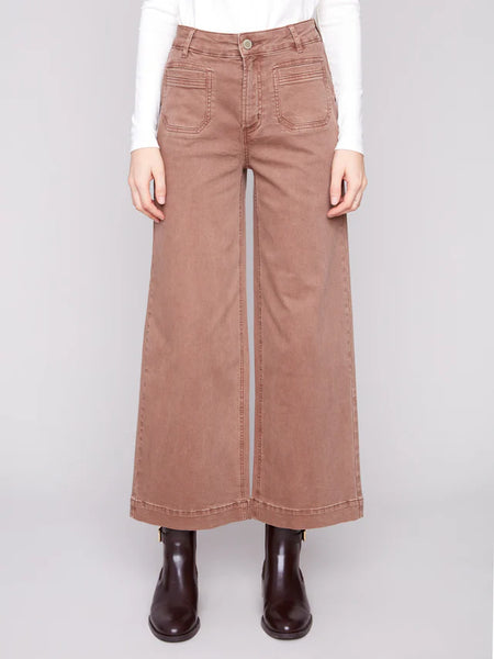 Women's Charlie B | Patch Pocket Flare Twill Pants | Sepia