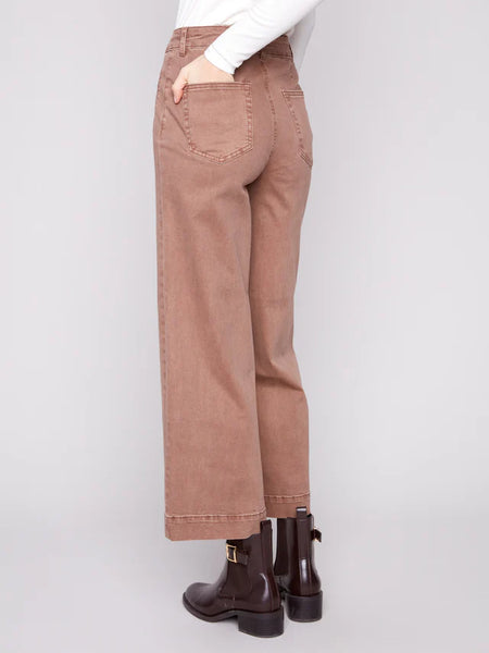 Women's Charlie B | Patch Pocket Flare Twill Pants | Sepia