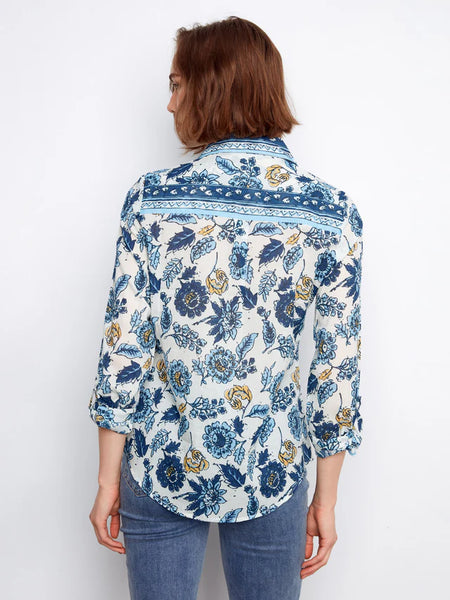 Women's Charlie B | Printed Cotton Voile Button-Up Blouse | Florelle