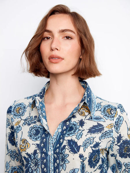 Women's Charlie B | Printed Cotton Voile Button-Up Blouse | Florelle