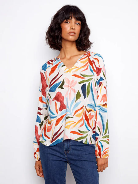 Women's Charlie B | Printed Popover Blouse | Solstice