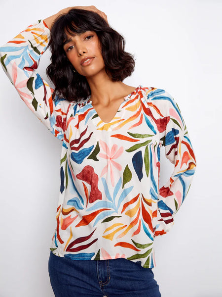 Women's Charlie B | Printed Popover Blouse | Solstice