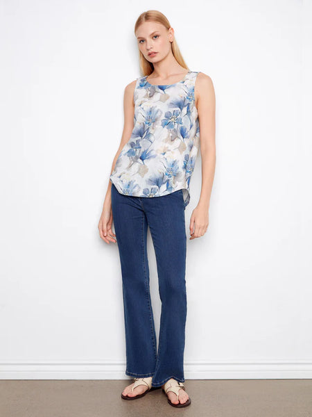 Women's Charlie B | Printed Sleeveless Linen Blend Blouse | Serene