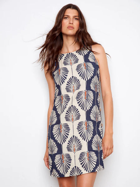 Women's Charlie B | Printed Sleeveless Linen Blend Dress | Tahiti