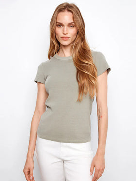 Women's Charlie B | Tencel Ribbed Crew Neck T-Shirt | Sage