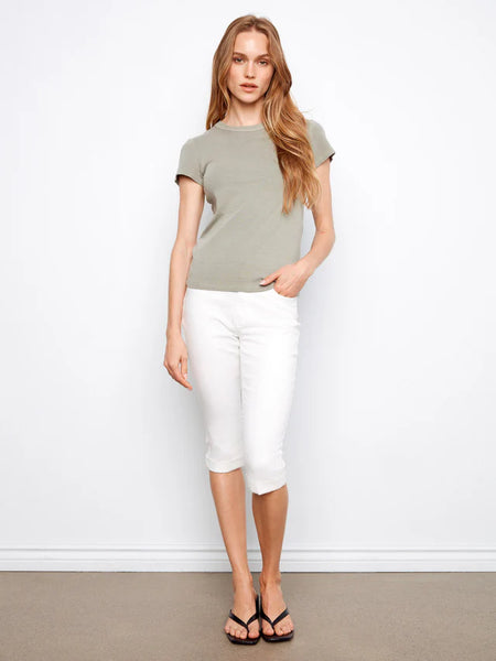 Women's Charlie B | Tencel Ribbed Crew Neck T-Shirt | Sage