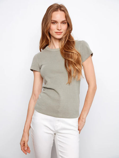 Women's Charlie B | Tencel Ribbed Crew Neck T-Shirt | Sage